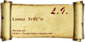 Loosz Irén névjegykártya