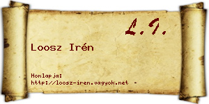 Loosz Irén névjegykártya